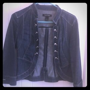 Cropped Military Denim Jacket